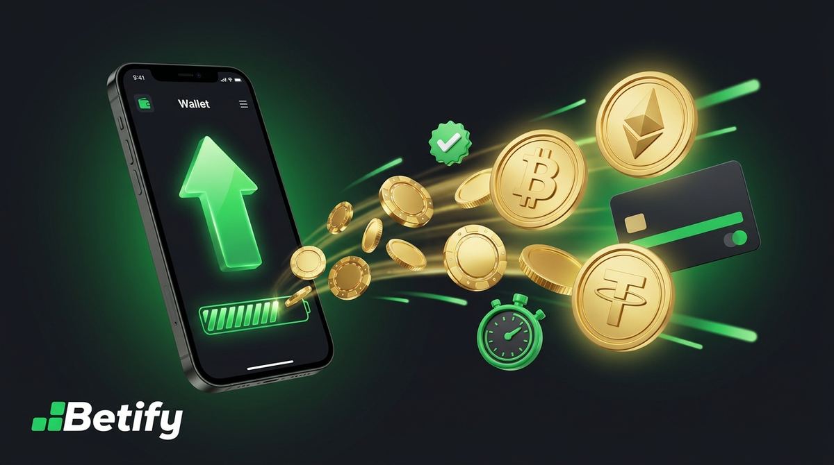 Retrait Betify : paiement rapide en crypto et sur portefeuille électronique